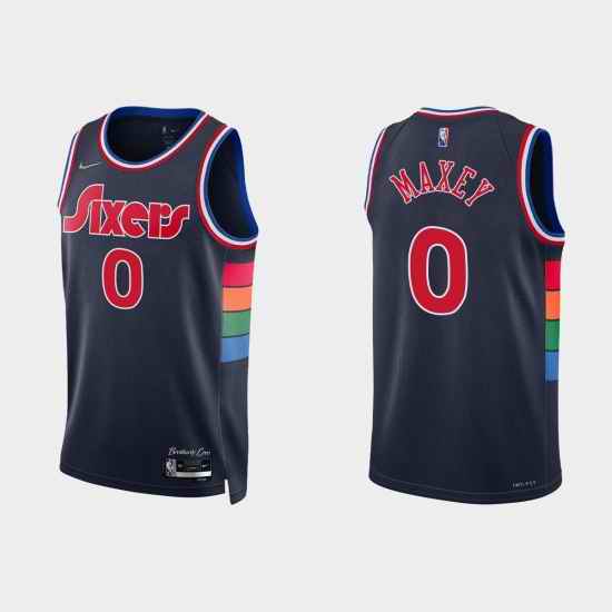 Men's Philadelphia 76ers Sixers #0 Tyrese Maxey City Edition Jersey->women nba jersey->Women Jersey