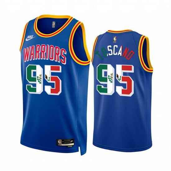 Men Golden State Warriors #95 Juan Toscano Anderson 2022 Royal Special Mexico Classic Edition Stitched Jersey
