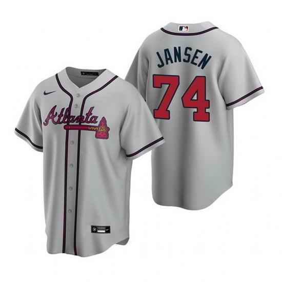 Men Atlanta Braves #74 Kenley Jansen Grey Cool Base Stitched Baseball jersey