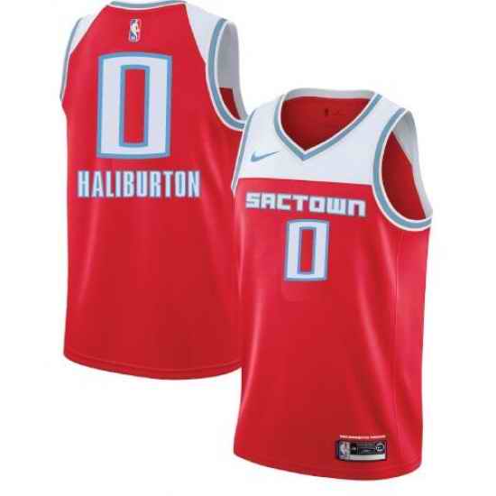 Men Sacramento Kings Tyrese Haliburton #0 Red White NBA Jersey->sacramento kings->NBA Jersey