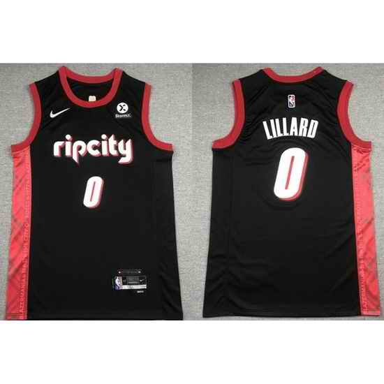 Men Portland Trail Blazers #0 Damian Lillard 75TH Anniversary 2021 2022 City Edition Player Jersey->portland trail blazers->NBA Jersey