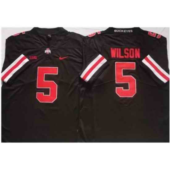 Men Ohio State Buckeyes Garrett Wilson Black Game Jersey->ohio state buckeyes->NCAA Jersey