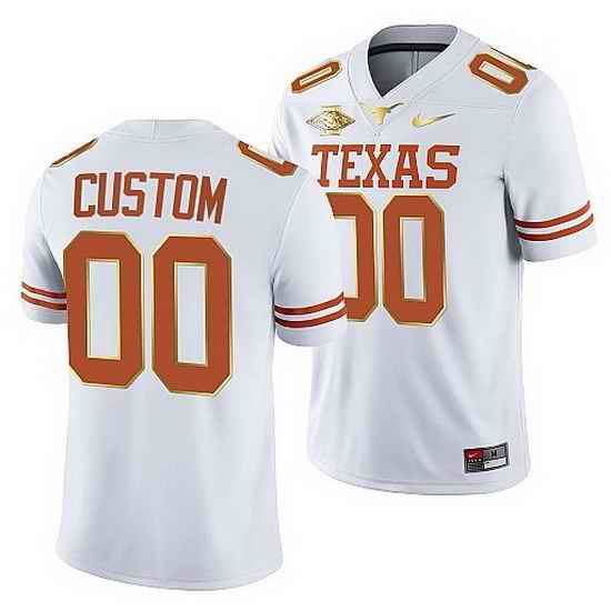 Texas Longhorns Custom White 2021 Red River Showdown Men Jersey->->Custom Jersey