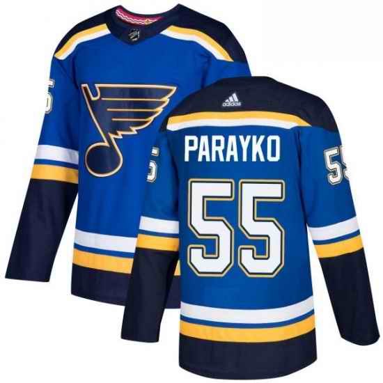 Mens Adidas St Louis Blues #55 Colton Parayko Authentic Royal Blue Home NHL Jersey