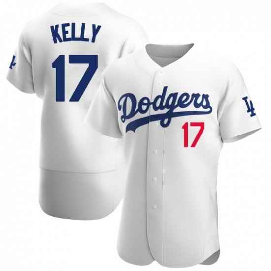 Men Los Angeles Dodgers #17 Joe Kelly White Flex Base Stitched Jersey
