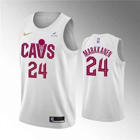 Men Cleveland Cavaliers #24 Lauri Markkanen Association Edition Stitched Basketball Jersey
