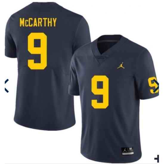 Men Michigan Wolverines J.J. McCarthy #9 Navy High School Jersey->lsu tigers->NCAA Jersey