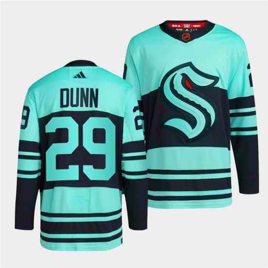 Men Seattle Kraken 29 Vince Dunn Ice Blue 2022 #23 Reverse Retro Stitched Jersey->anaheim ducks->NHL Jersey