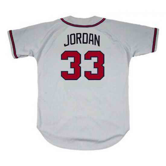 Men Nike Atlanta Braves #33 Brian Jordan White Stitched Cool Base Jersey