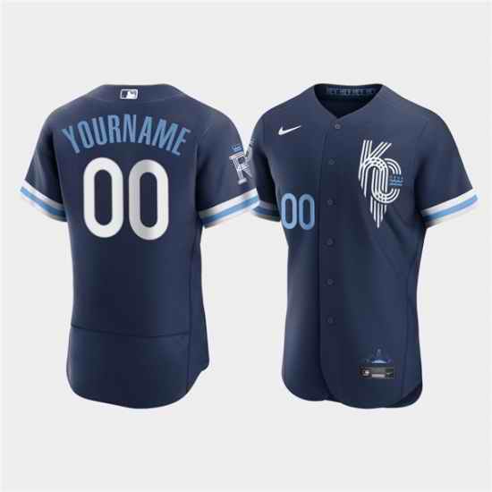 Men Women Youth  Kansas City Royals Active Player Custom 2022 Navy City Connect Flex Base Stitched MLB jersey->customized mlb jersey->Custom Jersey