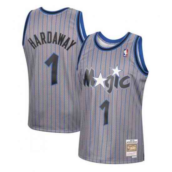 Men Orlando Magic #1 Penny Hardaway 1994 95 Grey Stitched Jerse->orlando magic->NBA Jersey