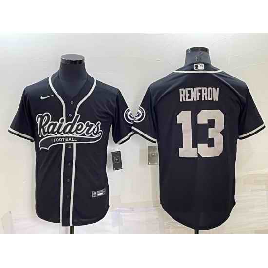 Men Las Vegas Raiders #13 Hunter Renfrow Black Cool Base Stitched Baseball Jersey->las vegas raiders->NFL Jersey