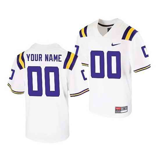 Lsu Tigers Custom Youth White College Football Jersey->->Custom Jersey