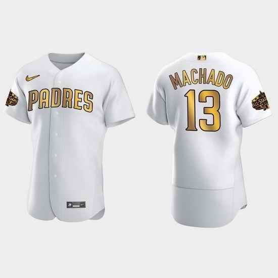 Men San Diego Padres Manny Machado 2022 Mlb All Star Game White Gold Men Jersey->2022 all star->MLB Jersey