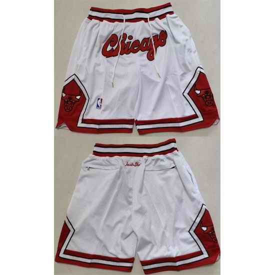 Men Chicago Bulls White Shorts->nba shorts->NBA Jersey