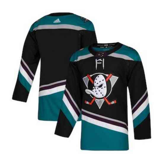 Men Anaheim Ducks Blank Black Teal Stitched Jersey->anaheim ducks->NHL Jersey