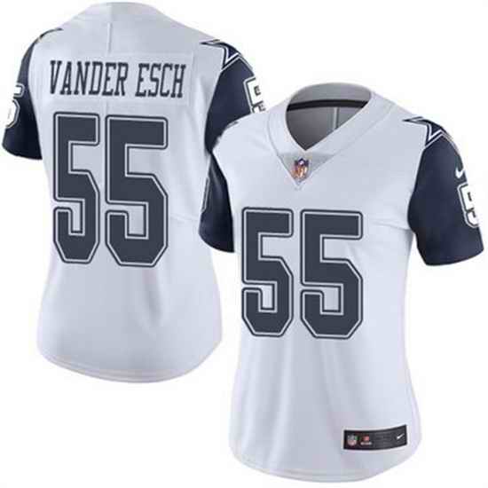Women Dallas Cowboys #55 Leighton Vander Esch Navy White Vapor Untouchable Limited Stitched Jersey 28Run Small uFF09
