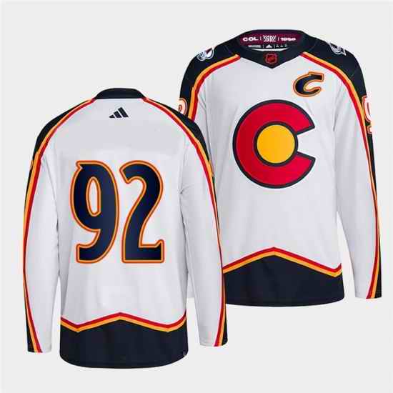 Women Colorado Avalanche 92 Gabriel Landeskog 2022 #23 White Reverse Retro Stitched Jersey