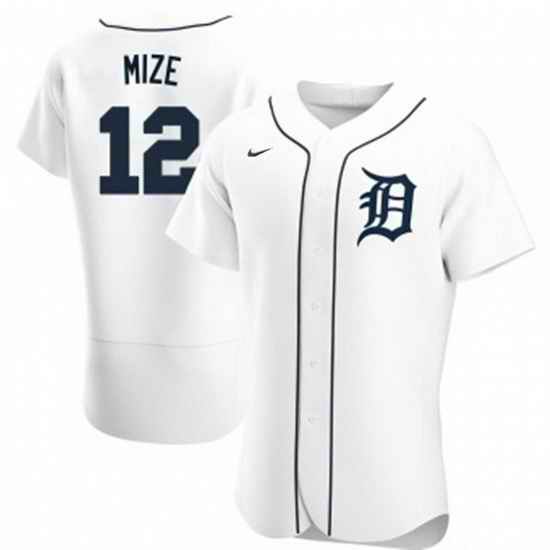 Men Detroit Tigers #12 Casey Mize White Flex Base Stitched jersey