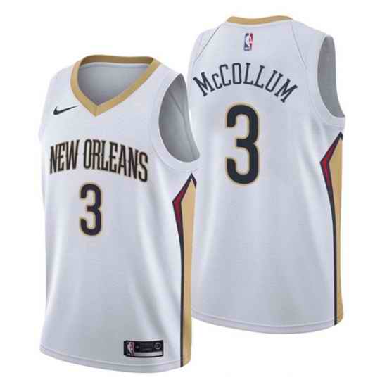 Men New Orleans Pelicans #3 C J  McCollum White Association Edition Stitched Jerse->orlando magic->NBA Jersey