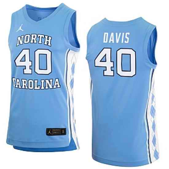 Men North Carolina Tarheels #40 Hubert Davis Blue basketball jerseys->youth mlb jersey->Youth Jersey