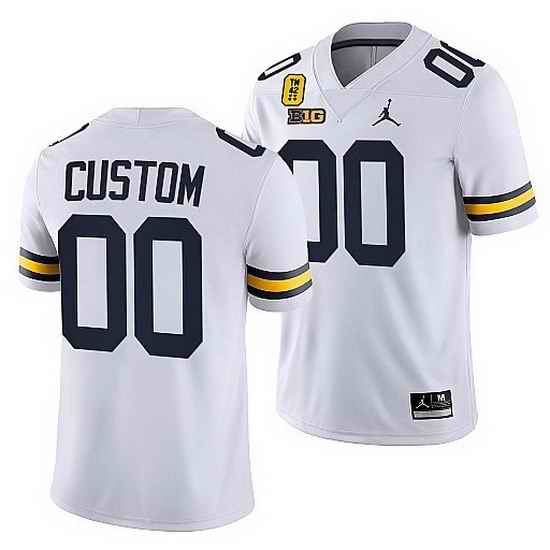 Michigan Wolverines Custom White Tm #42 Patch Honor Tate Myre Jersey->->Custom Jersey
