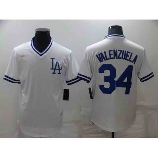 Men Los Angeles Dodgers #34 Toro Valenzuela White Stitched Baseball jersey