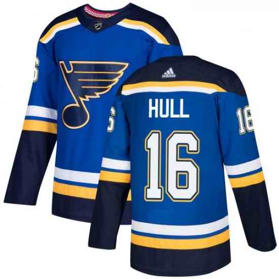 Youth Adidas St Louis Blues #16 Brett Hull Premier Royal Blue Home NHL Jersey