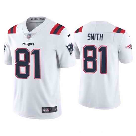 Men New England Patriots #81 Jonnu Smith 2021 White Vapor Untouchable Limited Stitched Jersey