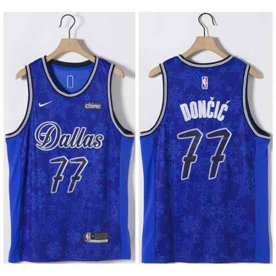 Men Dallas Mavericks #77 Luka Doncic Blue Stitched Basketball Jersey->detroit pistons->NBA Jersey