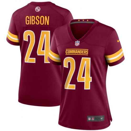 Women Washington Commanders #24 Antonio Gibson 2022 Burgundy Game Stitched Jersey->women nfl jersey->Women Jersey