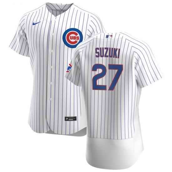 Men Chicago Cubs #27 Seiya Suzuki Men Nike White Home 2020 Flex Base Player Jersey->chicago cubs->MLB Jersey