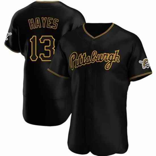 Men's Nike Pittsburgh Pirates #13 KeBryan Hayes Black Stitched Flex Base Baseball Jersey->women mlb jersey->Women Jersey