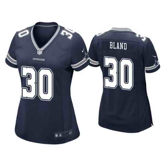 Women Dallas Cowboys #30 DaRon Bland Navy Stitched Game Jersey