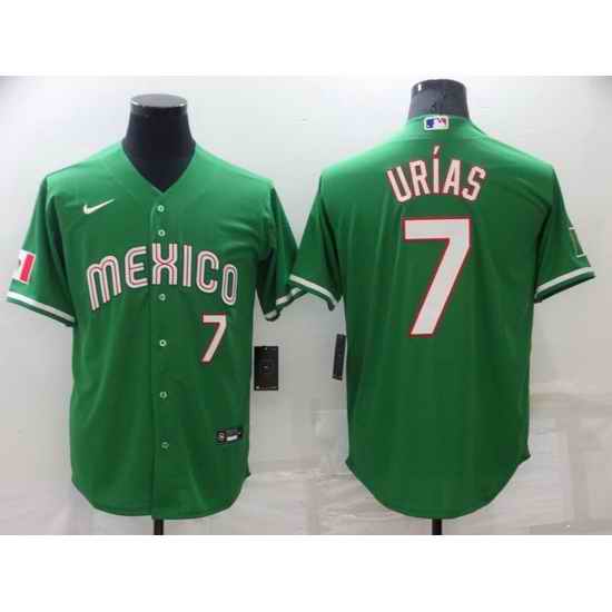 Men Los Angeles Dodgers #7 Julio Urias Green Mexico Stitched Baseball jersey