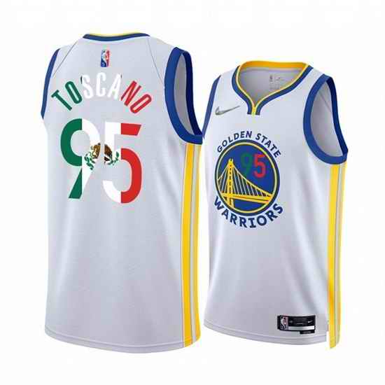 Men Golden State Warriors #95 Juan Toscano Anderson 2022 White Special Mexico Edition Stitched Jersey