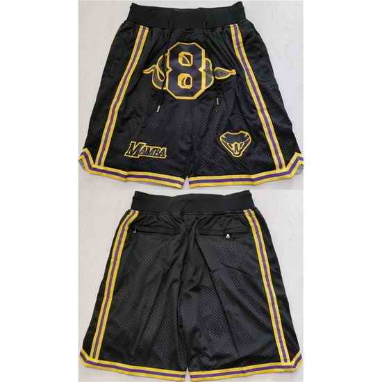 Men Los Angeles Lakers #8 Kobe Bryant Black Shorts->san antonio spurs->NBA Jersey