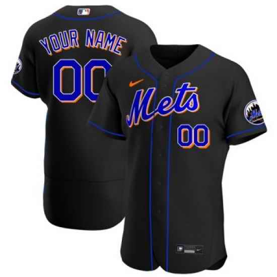 Men Women Youth Toddler New York Mets Black Custom Nike MLB Flex Base Jersey->customized nba jersey->Custom Jersey