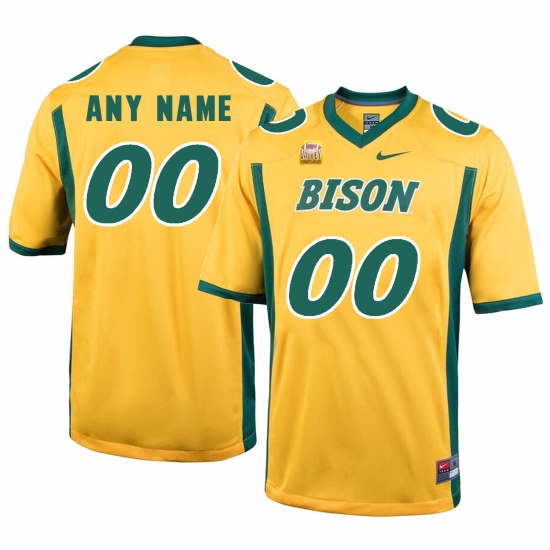 North Dakota State Customized Jersey Yellow->->Custom Jersey