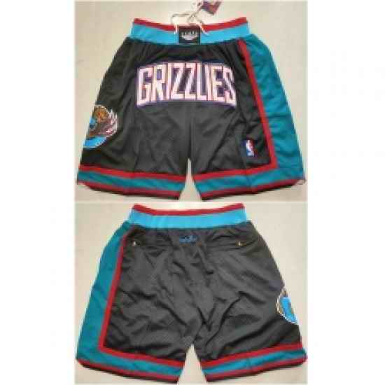 Men Memphis Grizzlies Black Shorts Run Small->nba shorts->NBA Jersey