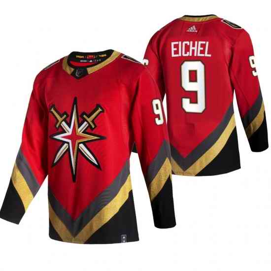 Men Vegas Golden Knights #9 Jack Eichel Red 2021 Reverse Retro Jersey->vegas golden knights->NHL Jersey