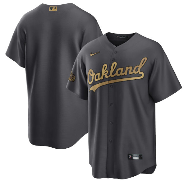 Men's Oakland Athletics Blank Charcoal 2022 All-Star Cool Base Stitched Baseball Jersey->new york yankees->MLB Jersey