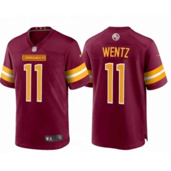 Men's Washington Commanders #11 Carson Wentz Red Burgundy Stitched Jersey Trade->washington commanders->NFL Jersey