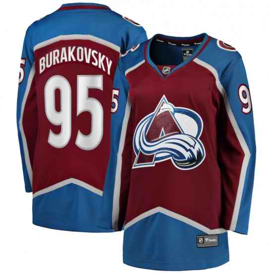 Women Adidas Colorado Avalanche #95 Andre Burakovsky Burgundy Home Authentic Stitched NHL Jersey