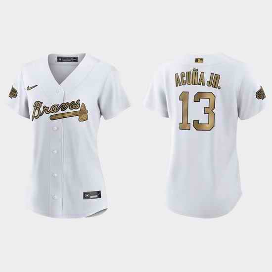 Women Atlanta Braves Ronald Acuna Jr. 2022 Mlb All Star Game Replica White Jersey->2022 all star->MLB Jersey