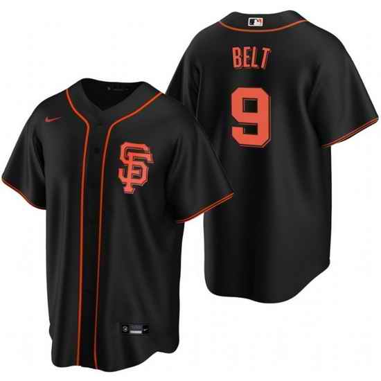 Men San Francisco Giants #9 Brandon Belt Black Cool Base Stitched Jersey->san francisco giants->MLB Jersey