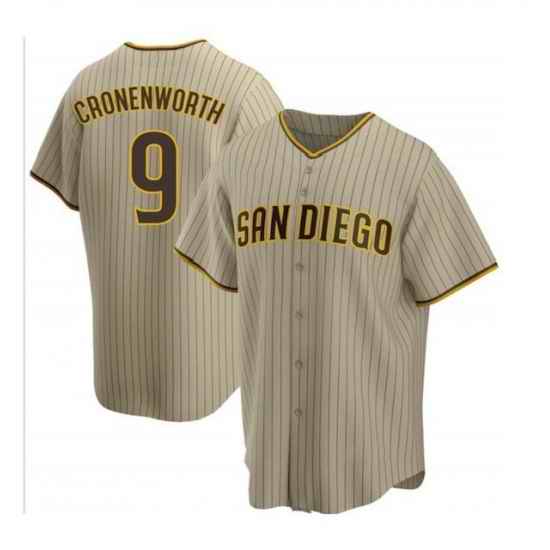 Men San Diego Padres #9 Jake Cronenworth Brown Cool Base Stitched Jerse->san diego padres->MLB Jersey