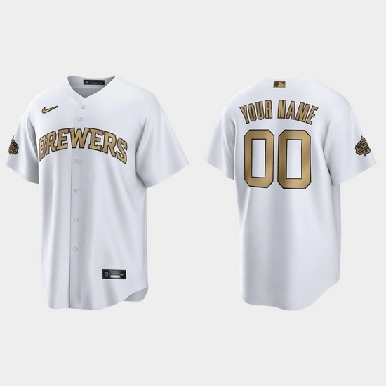 Men Women Youth Custom Milwaukee Brewers 2022 Mlb All Star Game White Replica Jersey->customized mlb jersey->Custom Jersey