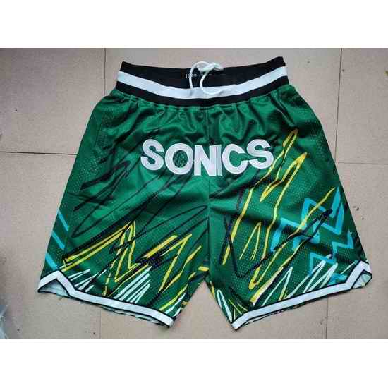 Seattle SuperSonics Basketball Shorts 005->nba shorts->NBA Jersey
