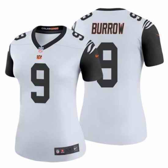 Women Cincinnati Bengals #9 Joe Burrow White Rush Vapor Untouchable Limited Jersey->women nfl jersey->Women Jersey